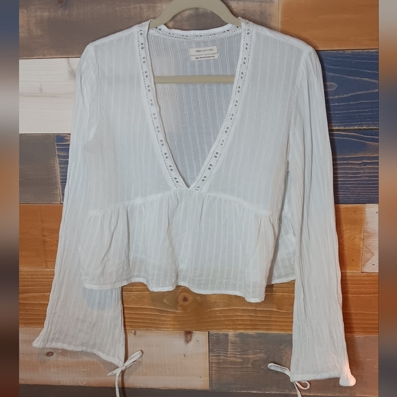 Urban Outfitters Festival Cottagecore Blouse M White - Picture 2 of 8